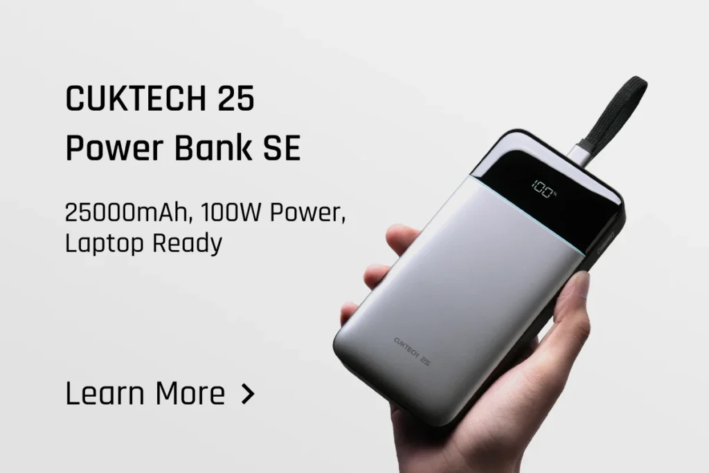 Cuktech Debuts Power Bank With Integrated Cable and 100W